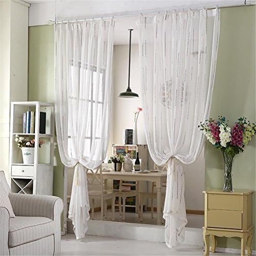 BKFF® Tulle Curtain White Curtains Tulle Modern Curtains for Living Room Transparent Tulle Curtains Window Sheer Sheer Voile Blinds for the Bedroom 1 Piece , 3*2.7m