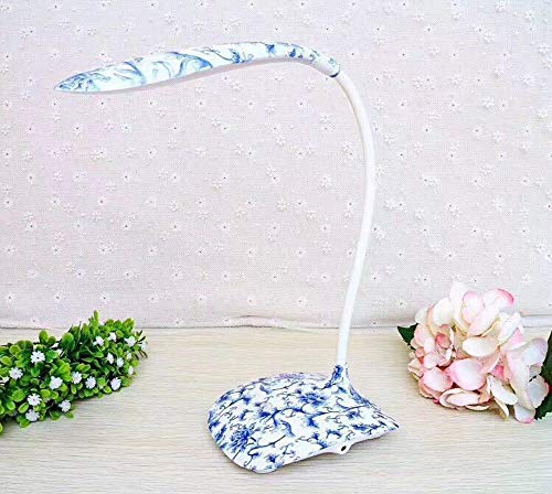 Preisvergleich Produktbild LQZZH Lade Nachtlicht Schlafzimmer Touch USB Tischlampe Augenschutz Kinderclip Lade Nachtlicht, Blau Und Weiß Porzellan