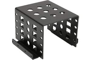 GOWENIC Soporte de Almacenamiento para Disco Duro de 2,5 Pulgadas, Estante de Montaje de Disco Duro Hueco de Aleación de Aluminio de 2,5 Pulgadas, Unidad de Estado Sólido de 2,5 Pulgadas a 3,5(Negro)