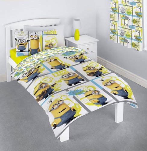 Character Despicable Me 2 Minions Bananas 'Let's Try Harder' Reversible Single Duvet Cover Rotary Movie
