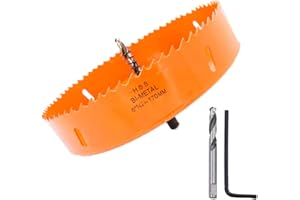 Hole Saw 170mm LAIWEI Hole Cutter, with 1 Drill and 1 Hex Key for Drilling Wood, PVC, etc., Drilling Tools 6-11/16 inch