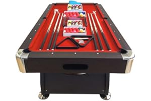 GRAFICA MA.RO SRL Billard AMERICAIN 250cm 8ft Mesure 220 x 110 cm Modele Vintage Red Table de Pool Snooker Meuble Salon Table de Billard Neuf