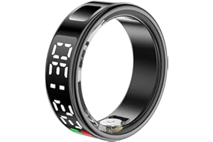 HOORAWWI Smart Ring, IP68 Health Smart Ring for Women Men w/Sleep Heart Rate Blood Oxygen Monitor Bluetooth Health Ring for Smartphone, Black #10