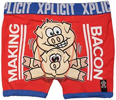 2k17July Mens Boys Xplicit Designer Rude Novelty Boxer Shorts Trunks Funny Gift Underwear[Red,L]
