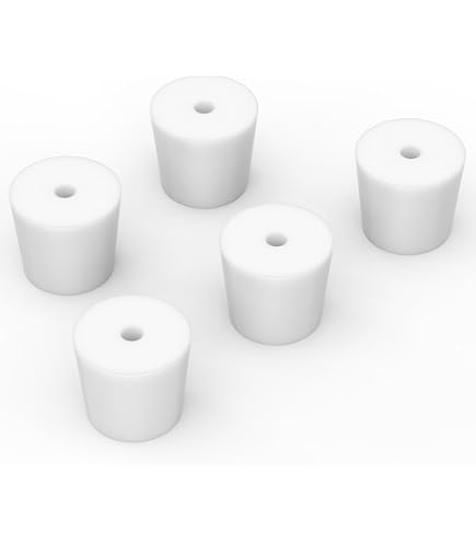 YOKIVE 5pz Tappi Gomma, Tappi Rastremati con Resistenza Alte Temperature | Proteggi Foro, Ottimo per Laboratorio Industria (Nero, 16 mm 20 mm