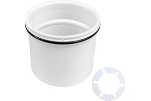 YUNLI Tauchrohr für Viega Tempoplex Modell 6961.99, ab Bj. 2006, Nr. 582982, Geruchsverschluss Dusche Tauchrohr mit Dichtung und 2 Abfluss Haarfänger, Durchmesser 69.6 mm