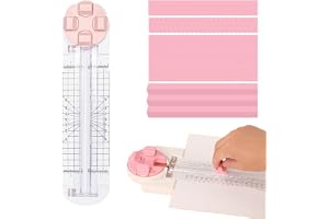 4 in 1 Paper Cutter, Paper Cutter, Portable P Apier Cutter with Straight, Wave Ribbed Dial, Multifunctional Rotary Paper Cutt