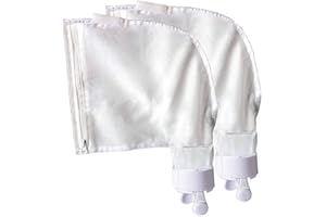 Kensbro Swimming Pool Filter Bag for Polaris 280 & 480, Pack of 2 Pool Cleaning Bag with Zip and Velcro Fastener (White)