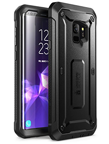 SUPCASE Samsung Galaxy S9 Hülle [Unicorn Beetle PRO] 360 Grad Handyhülle Outdoor Case Robust Schutzhülle Cover mit integriertem Displayschutz und Gürtelclip für Galaxy S9 2018, Schwarz