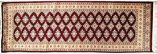 RUNNER RUG BOKHARA size: 79X245CM 100% original HAND KNOTTED RUG classic colours: MAROON, WHITE, PEACH, MINT