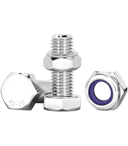 Drenky Bouten en moeren, zwart, M6, 10 stuks bouten en moeren, M6 x 30 mm, schroevenset met zelfborgende moeren, roestvrij staal, A2, V2A, voor machines, meubels, 3D-print, auto