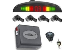 DM TECH Sensores aparcamiento coche OEM (original) universales, con pantalla LED a color e interruptor de encendido/apagado, queda exactamente como el de fábrica. Fácil instalación.