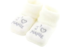 FRUIT DE MA PASSION Chaussons pour bébé 0 à 3 Mois blanc - J'aime mamie