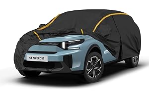 FCFEWLSDE Bache Voiture Exterieur pour Citroen C3 Aircross Housse de Voiture,Protection UV Anti-Neige et Coupe-Vent Tous Temps avec Bande réfléchissante