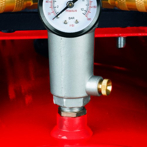 Einhell Kompressor TE-AC 480/100/10 D (3,0 kW, 100 L, Ansaugleistung 480 l / min, 10 bar, ölgeschmiert, Riemenantrieb, große Räder und Haltebügel) - 3