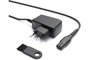 SUPERER Caricabatterie 4,3V Compatibile con Philips A00390, per QP2520 QP2620 QP2510 MG3740 MG3730 MG3720 MG5740 MG5730 MG5720 S1121 BT3206 BT3208 BT405 Rasoio Regolabarba Uomo Tagliacapelli Alimentatore