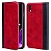 Price comparison product image OJBKase iPhone XR Case, Premium Slim Flip PU Leather [TPU Shell][Viewing Stand][Card Holder][Magnetic Closure] Protective Wallet Case Cover for Apple iPhone XR 6.1" (Red)