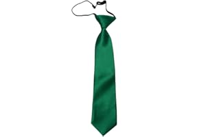 DQT Plain Satin Easy to Wear Elastic Pre-tied Tie for Boys (2-7 Years Old)