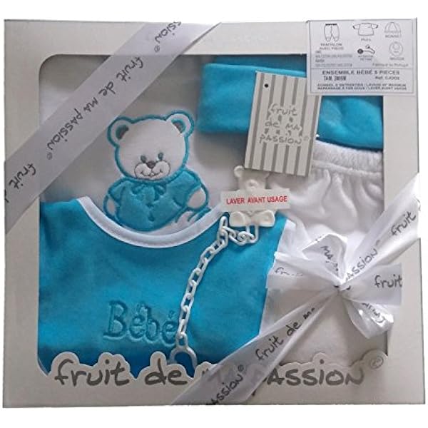 Coffret Bleu Garcon Cadeau De Naissance Coffret De Naissance Bebe 5 Pieces De Qualite Fabrication Europeenne 0 3 Mois Coloris Au Choix Amazon Fr Bebe Et Puericulture