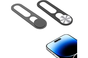 JUKOTA 2 Stück Frontkamera-Abdeckung,Verschiebbar,Kompatibel mit iPhone 16/16Plus/16Pro/16Pro Max,Webcam-Abdeckung schützt Privatsphäre und Sicherheit,Beeinträchtigt nicht die Face ID(Schwarz+Silber)