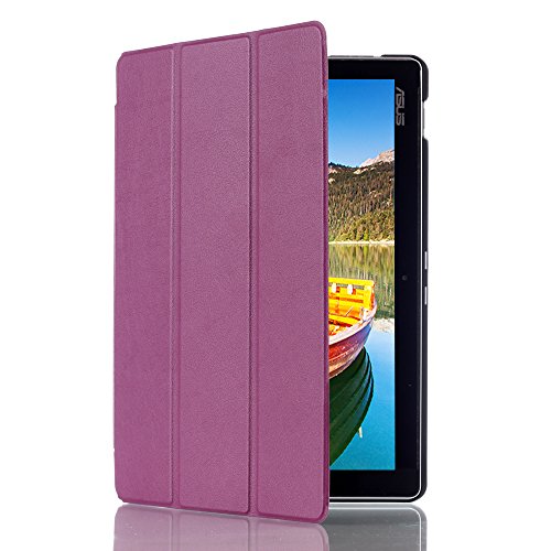 Huawei MediaPad T1 7.0 Slim Smart Hülle Case – PU Leder Schutzhülle Case für Huawei Mediapad T1 7.0 Zoll Tablet Tasche Etui Sleeve Smart Cover mit Magnetic Magnet und Standfunktion + Displayschutzfolien und Stylus,Lila - 5