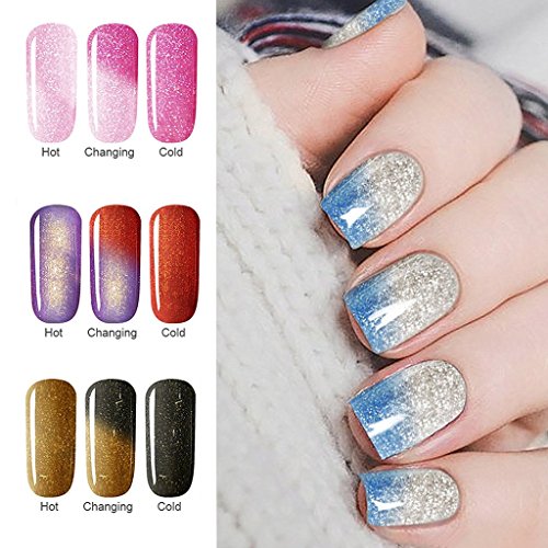 Annabelle Thermo Nagellack UV Nagellack Soak Off UV Gel Nagellack Nail Art Top Coat Base Coat 7.3ml (7.3ml/pc Lot de 4) 016 - 6