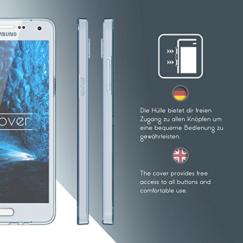 Urcover   Samsung Galaxy A5 2015   Funda Carcasa Protectora 360 Grados   TPU en Azul   Protecci  n Completa Case Cover Smartphone M  vil Accesorio