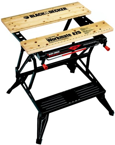 Black+Decker Workmate, Universal-Werkbank, Spanntisch, einhändig bedienbar, Vertikalzwinge für große Werkstücke, massive Stahlkonstruktion, klappbarer Rahmen, 2 Arbeitshöhen, 250kg belastbar, WM825 - 5