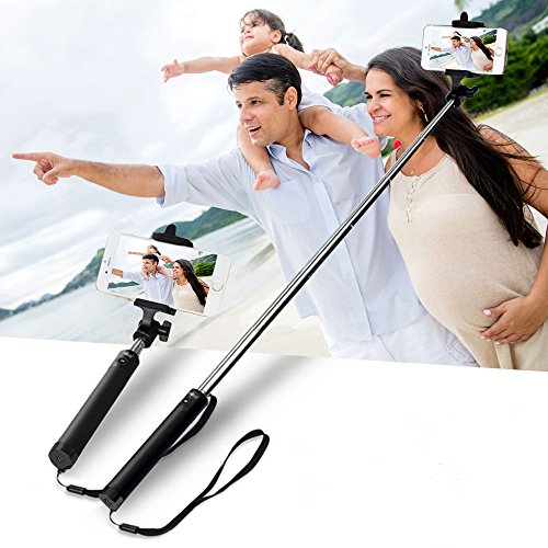 LENOGE Selfie Stange Stab Fernauslser Drahtlose Halterung Halter mit integrierten Blutooth Selfie Stick fotografieren f¨¹r iPhone Samsung und andere Android, ios Smartphones Schwarz - 7