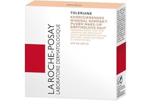 ‎LA ROCHE-POSAY La Roche-Posay Toleriane Mineral Kompakt-Puder, Make-up für empfindliche Haut, Formel mit mattierenden Pigmenten und Perlit, Mittlere Deckkraft mit LSF 25, Farbe: Beige Sable Nr. 13, 9 g