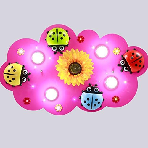 OwOw Modern Simple Children'S Room Wonderful And Cool Led Wooden Cartoon Seven Star Ladybugs Pendant Lights Ceiling Lights For Boys Or Girls Living Room Decoration Full Imagination,800*520*100Mm