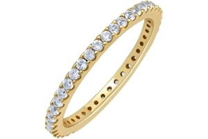 GOURIK 18K Yellow & White Gold Plated Created Ruby/Blue Sapphire/Simulated Diamond/Pink Sapphire/Emerald Stone Stackable Ring Eternity Bands for Women - Birthstone Ring Jewelry - Gift for Mom Wife Her