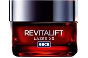 L'Oréal Paris - Triple Action Anti-Aging Cream na noc - przeciwzmarszczkowy i wielokrotnego korekcji - Wzbogacony o Pro-Retinol, kwas hialuronowy i witaminę C - Revitalift Laser X3-50 ml