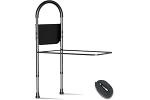 KAUCYTUE Aufstehhilfe Bett, Höhenverstellbarer Haltegriff für Senioren, Bettgitter für ältere mit Lagerung Tasche und Unterstützung Beine Bettgitter Rausfallschutz, Sicherheit und Stabilität