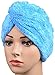 Sinland Microfiber Ultra Absorbent Twist Hair Turban Drying Cap Hair Wrap Cap 24cmx62cm Blue
