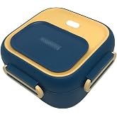 Vagonlife Bento 500ml Lunchbox Tek Katlı &Ccedil;elik Sefer Tası Yemek Kutusu (Lacivert-Sarı)