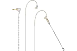 Cubilux Cavo IEM 3,5 mm a 2 pin da 0,78 mm con microfono, cavi OFC placcati in argento, cavo per auricolari con microfono a braccio staccabile per Wan'er S.G, ZS10 Pro, ZS10 Pro X, ZSN PRO, 4 piedi