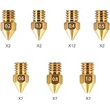 Creality MK8 Ender 3 Nozzles 24 pcs 3D Printer Brass Nozzles Extruder for Ender 3 Series and Creality CR-10 0.2mm, 0.3mm, 0.4