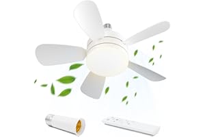 CARPESUN 45cm 5 Aspas Lámpara Ventilador de Techo con Luz Silencioso DC Ventiladores de Techo con Luz Silencioso