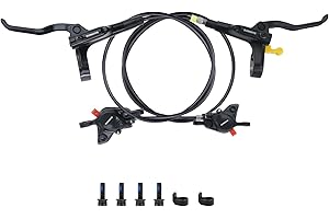 ZUKKA Shimano MT200 Hydraulic Brake Set MTB Front Left 800 mm Rear Right 1550 mm for Universal MTB, Electric Bike, Fatbike (Black – Without Disc)