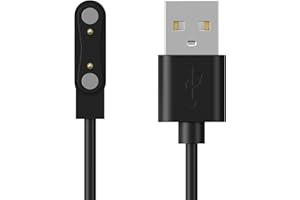Yisica Smart Watch Universal Charger 2 Pin Magnetic, Smartwatch Accessories 2 Pin Magnetic Suction Charger for Smart Watch/Fitness Tracker, Cable Contact Pin Spacing Compatible 7.62mm