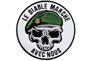 topt Mili ecusson Para Parachutiste Legion Beret Vert Legionnaire armée France Francais 8cm Legion thermocollant Diable