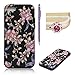 Produktbild Für iphone 5 5S SE Hülle Silikon Schwarz Schutzhülle,SKYXD Blumen Serie [Lila Blüte] für Frauen Mädchen Handytasche mit [Staubstecker + Eingabestift] Handyhülle für iphone 5 5S SE Case Backcover