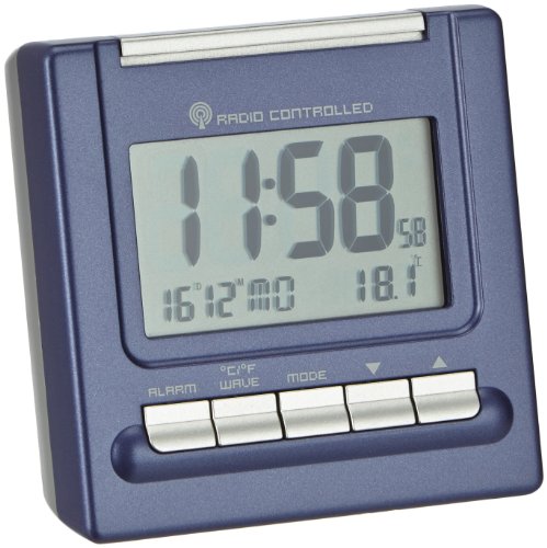 Wetterladen 89.1087.06 Funkwecker Bergamo mit Temperatur, blau
