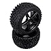 Produktbild RCAWD Kunststoff Hinterrad Felgen Reifen Komplett 5 Speichen für Rc Auto 1/10 Buggy Off-Road Auto HSP Traxxas HPI Kyosho 2Stk(Schwarz)