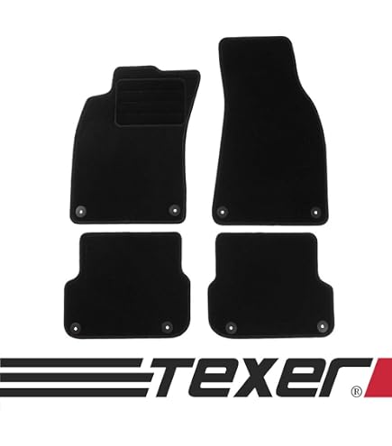 Carmat Tappetini Auto Per Audi A6 C6 4F (2004-2006) – Set 4 Pezzi Con Logo, Nero, Su Misura