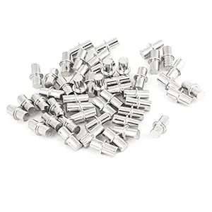 Generic 50PCS Furnitures Shelf Support Pins Studs Metal Peg Silver Tone