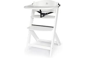kk Kinderkraft Trona Bebé de Madera ENOCK, Evolutiva Silla Alta, Ergonómica, Regulable, Blanco completo