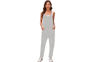 SotRong Baggy Jumpsuits for Women Uk Hot Shot Onesie Stretchy Jersey Playsuit Casual Loose Sleeveless Romper Summer Beach Boho Overall for Holiday Travel