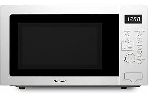 BRANDT - SE2500X - Micro onde pose libre - 900W - 25L - Cavité peinte - Minuterie 60 minutes - 8 programmes automatiques - PT 31,5cm - Inox